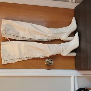 Womens Faux Leather Pointed Toe Boots